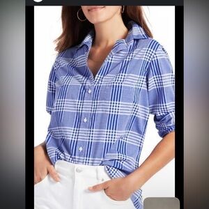 Blue GRAYSON the hero button up plaid casual spring classic Frank Eileen $168